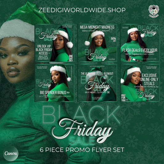 Black Friday Promo Flyer Bundle - Editable Canva Templates (6-Piece Set)